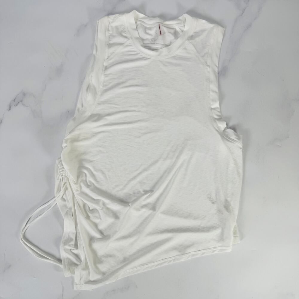 Free People Movement White Relaxed Fit Tank with Adjustable Side Tie Size Small